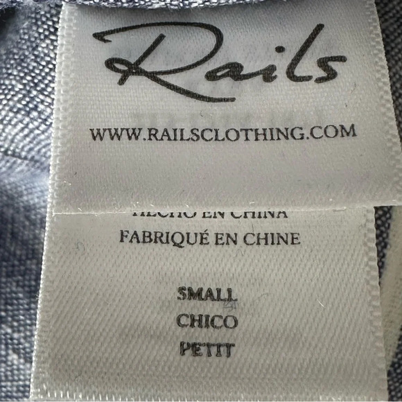 Rails Kyra Linen Rayon Blue White Striped Jumpsuit Sz: Small - Picture 11 of 13